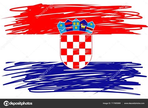 Bandera Nacional Croacia Plantilla Dise O Fondo Bandera Croatia Pincel