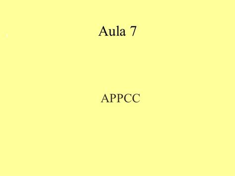 Aula 7 1 APPCC Ppt Carregar