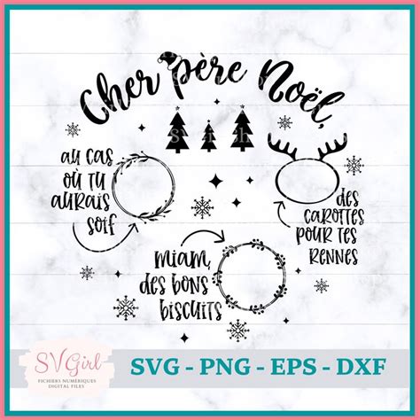 Svg Plateau Du P Re No L En Francais Svg Santa Tray Svg Assiette De