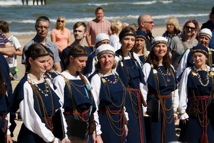 Women Wearing Traditional Livonian Attire Perform Editorial Stock Photo ...