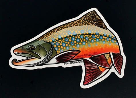 Brook Trout Vinyl Decal Sticker Left Facing Fly Fishing Art Lodge