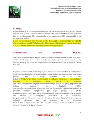 Importaciones De Alimentos En Bolivia Pdf