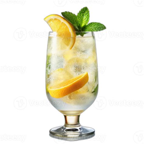 A Glass Of Lemonade With Mint Leaves And An Orange Slice 50597842 Png