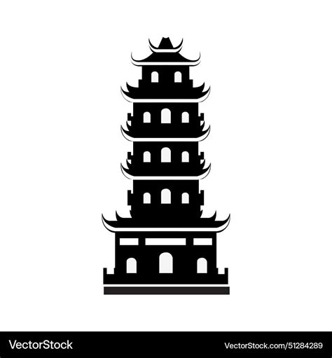 Japanese Pagoda Silhouette Royalty Free Vector Image