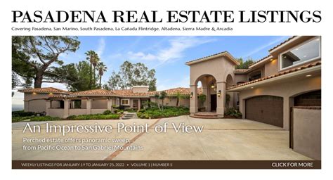 Newly Launched Weekly Pasadena Real Estate Listings Magazine Focuses On