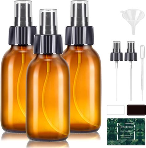 Amazon Vivaplex Amber Oz Glass Bottles With Black Fine