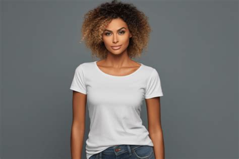 Female Wearing White T-shirt Mockup Graphic by Illustrately · Creative ...