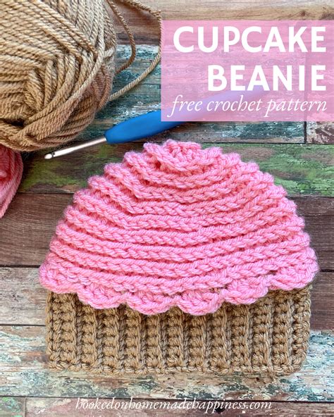 Cupcake Beanie Crochet Pattern Hooked On Homemade Happiness