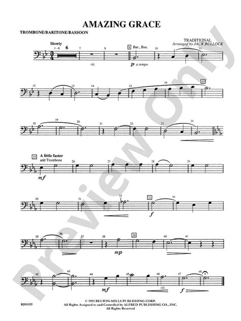 Amazing Grace 1st Trombone 1st Trombone Part Digital Sheet Music Download