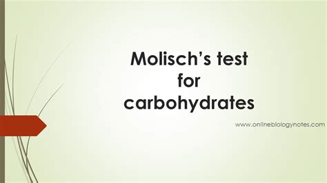 Molisch Test For Carbohydrates Pdf