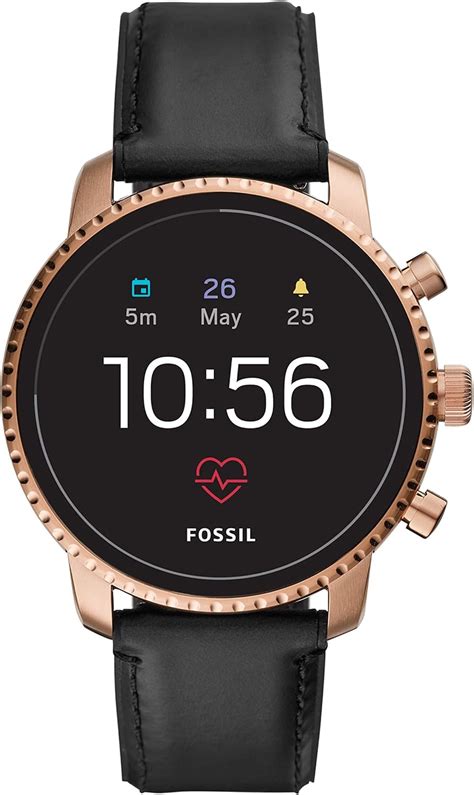 Fossil Mens Touchscreen Connected Smartwatch With Leather Strap