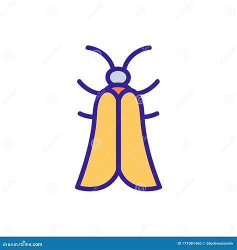 Moth Icon Vector Isolated Contour Symbol Illustration Stock Vector