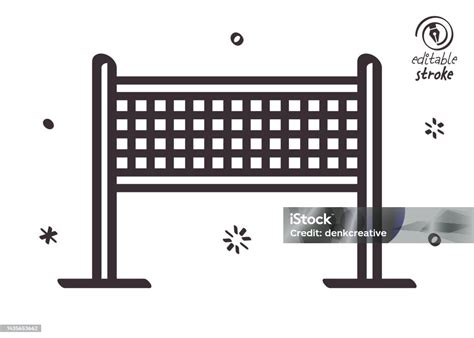 Playful Line Illustration For Volleyball Court Stock Illustration