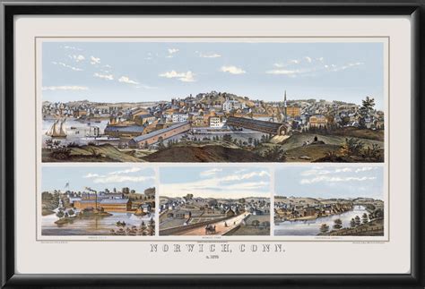 Norwich CT 1870 Restored Map | Vintage City Maps