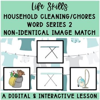 Household Chore Cleaning Vocab Non Identical Image Matching Digital