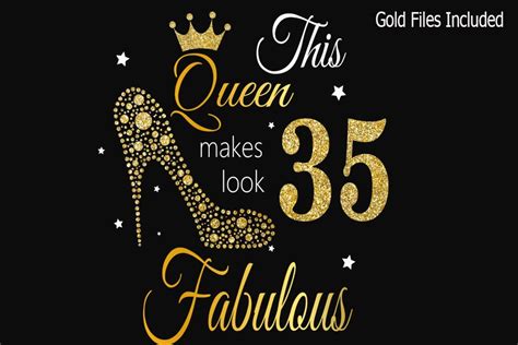 35th Birthday Svg Queen Birthday 35th S Graphic By Lillyrosy