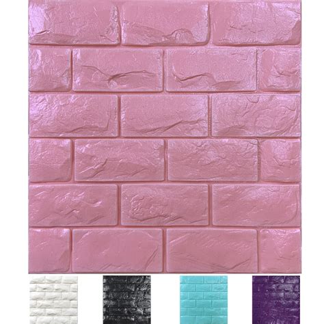 Buy Pcs D Wall Panels Peel And Stick Faux Brick Wallpaper Pink Self