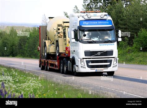 Jamsa Finland June 6 2019 Volvo FH Semi Trailer Hauls Normet Utimec