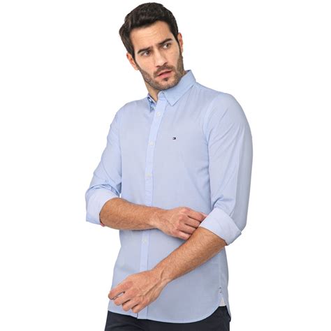 Camisa Masculina Tommy Hilfiger Manga Longa Slim Padronada No Shoptime