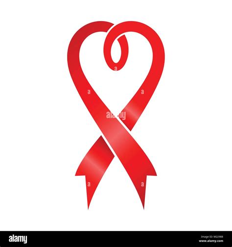 Amor Forma Ribbon Vih Sida Símbolo Gráfico Vectorial Diseño De Logotipo Imagen Vector De Stock