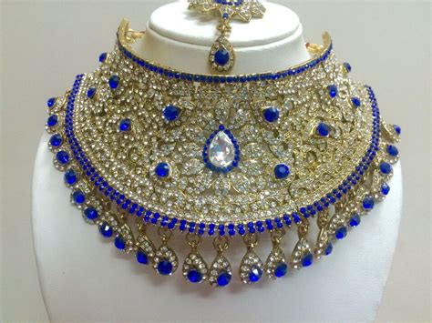 Indian Bollywood Style Fashion Gold Plated Bridal Jewelry Necklace Set