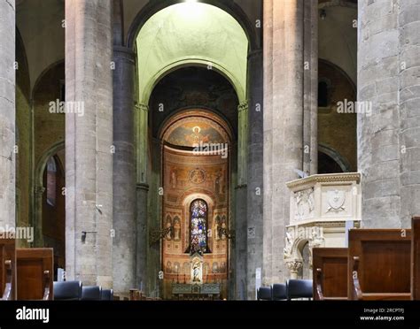 Interior of the Piacenza Cathedral (Dome of Piacenza). Dome is the largest church and important ...