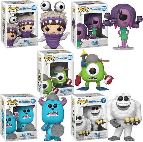 Amazon Funko Pop Monsters Inc Set Of 5 Boo W Hood Up Celia