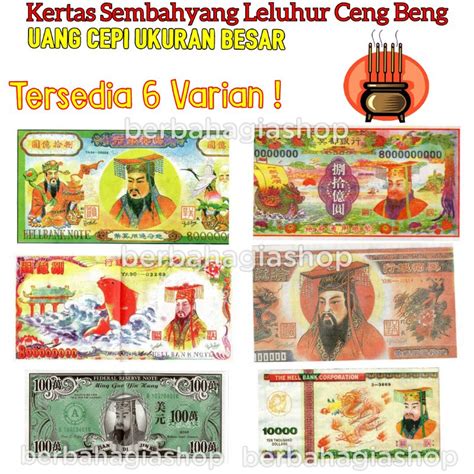 Jual Uang Kertas Duit Untuk Sembahyang Leluhur Cengbeng Cepi Ukuran