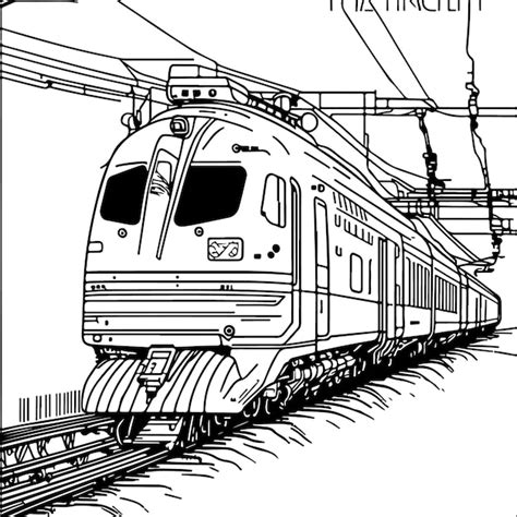 Arte De Linha Vetorial Comboio Em Movimento Desenho De Linha De Trem