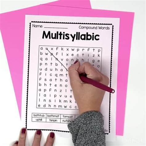 Multisyllabic Word Search By Learning Support Lady Tpt