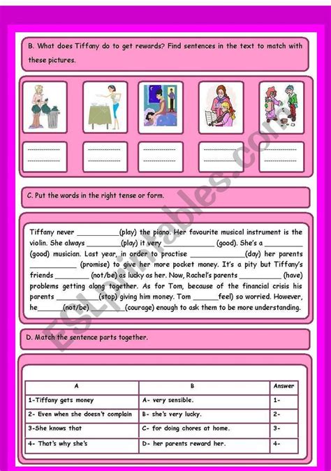 Tiffanys Pocket Money Worksheet Money Worksheets Reading Worksheets