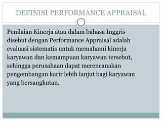 KELOMPOK 4 PERFORMANCE APPRAISAL REV Pptx