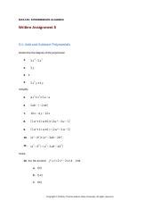 Assignment Sheet WA5 MAT 115 Mar18 Docx MAT 115 INTERMEDIATE ALGEBRA