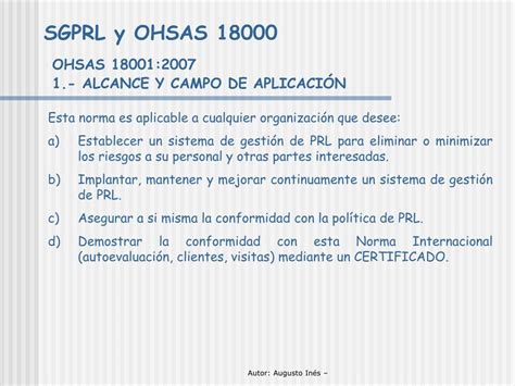 Ppt Modalidades Y Sistema De Gestión De Prl Y El Estándar Ohsas 18000