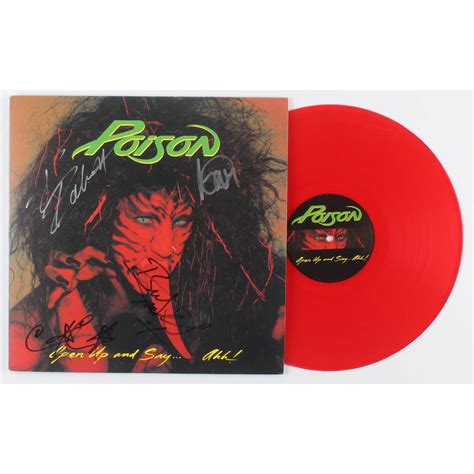 Poison "Open Up and Say... Ahh!" Vinyl Record Album Cover Band-Signed ...