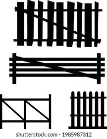 Fence Silhouette Vector Fence Clip Art Stock Vector (Royalty Free ...