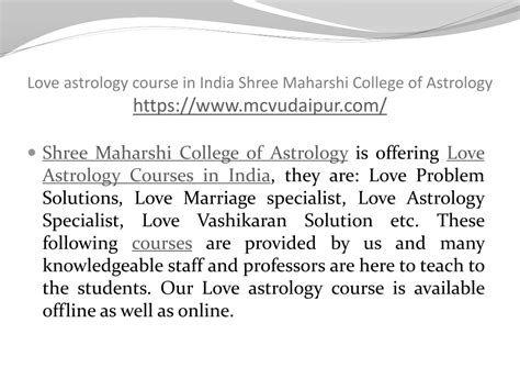 Ppt Love Astrology In India Shree Maharshi College Of Astrology