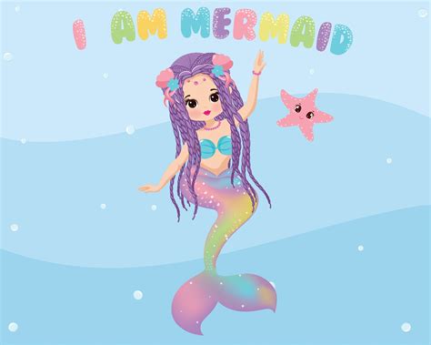 Mermaid Clipart, Cute Mermaid Clip Art, Glittered Mermaid Clipart ...