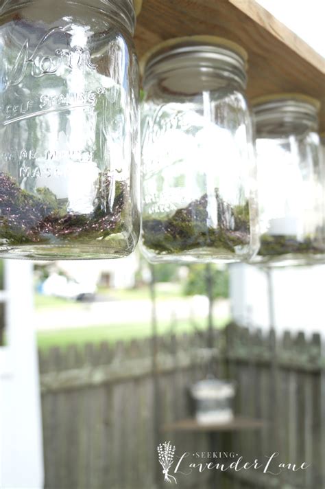 DIY Mason Jar Outdoor Garden Chandelier - Seeking Lavender Lane