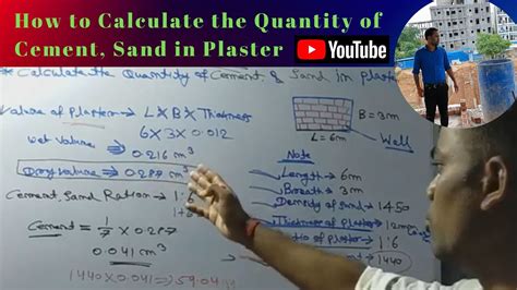 How To Calculate Cement Sand Quantity In Plaster Material Quantity