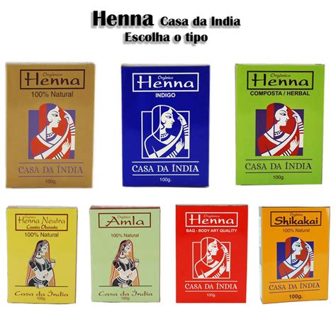 Henna Casa Da India Escolha Seu Tipo Pura Herbal Composta