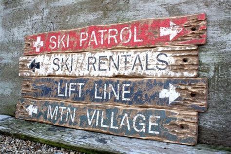 Rustic Ski Trail Signs Handcrafted In Maine Etsy Ski Decor Ski