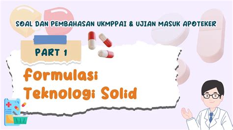 Soal Dan Pembahasan Ukmppai Ujian Masuk Apoteker Materi Fts