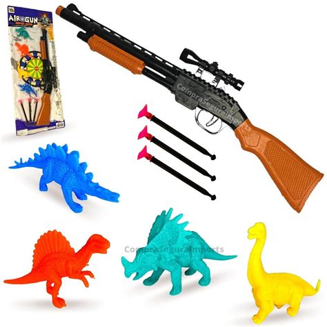 Kit Arminha De Brinquedo Lan A Dardos Pistola Dinossauro Escorrega