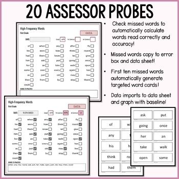 First Grade Sight Word Progress Monitoring Mtss Data Tracking