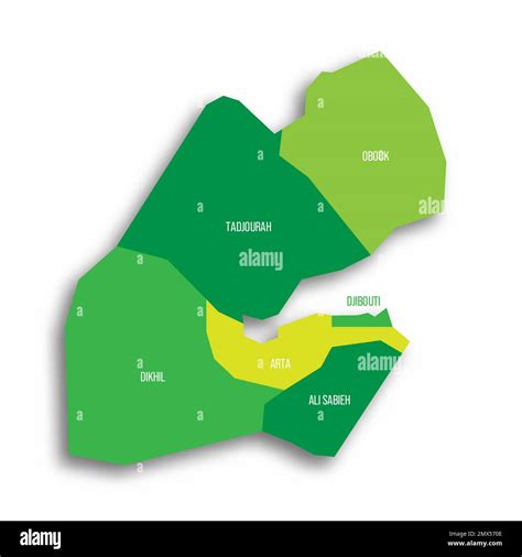 Djibouti Political Map Of Administrative Divisions Stock Vector Image