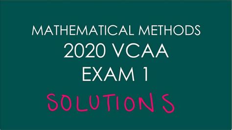 A Blackboard With The Words Mathematical Method For Vca Exam