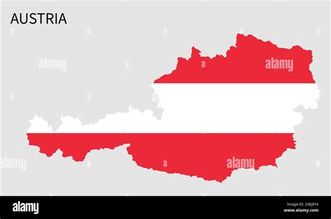 Austria flag map, official color with proportion, fully Editable ...