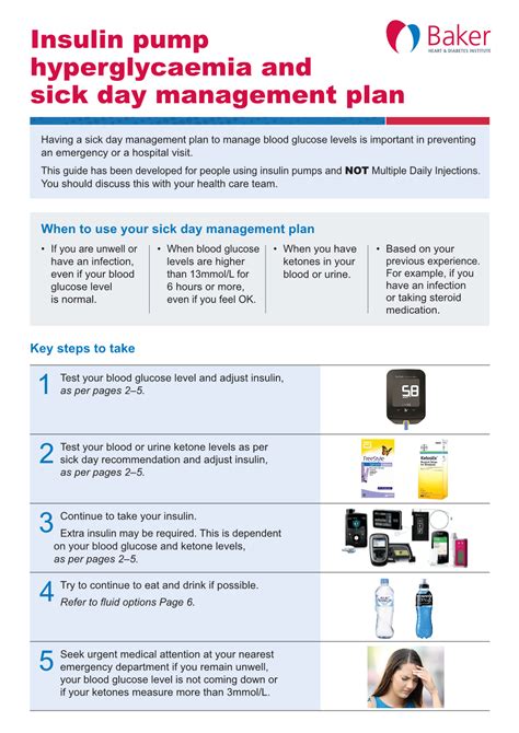 Insulin Pump Hyperglycaemia And Sick Day Management Plan Fact Sheet Docslib