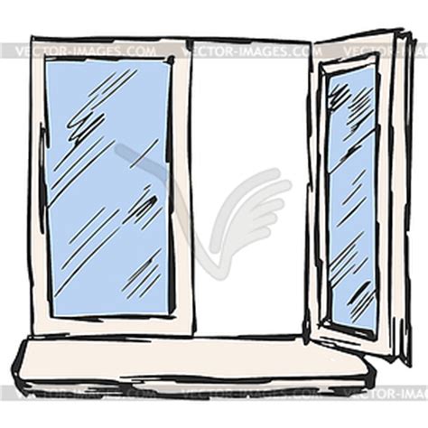 Vector Illustration A Plastic Open Window Stock Vector Colourbox